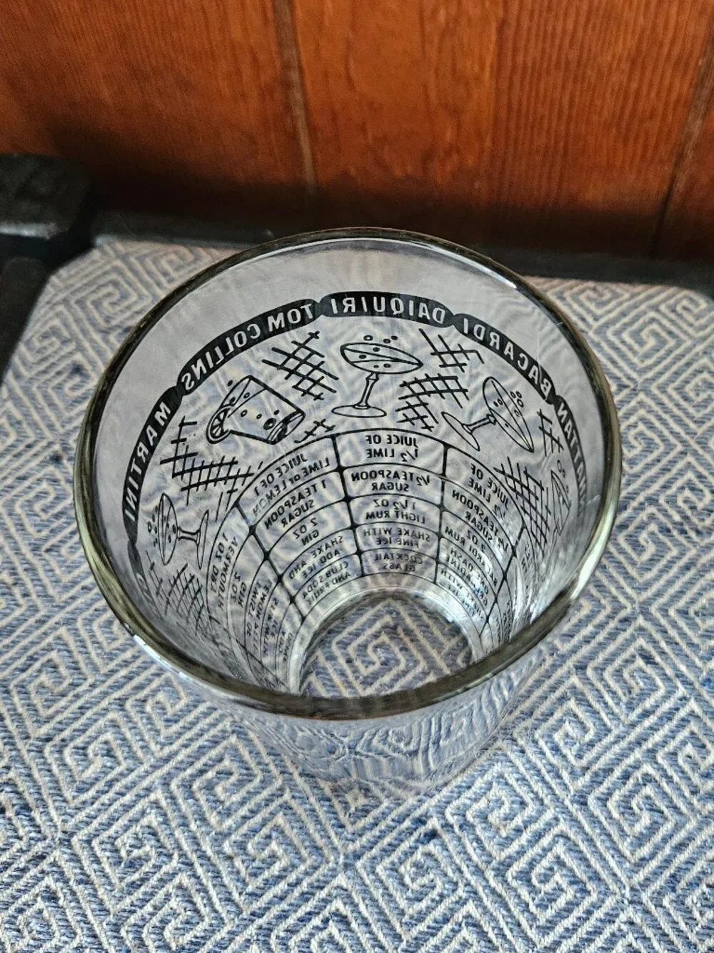 Vintage 1950s Federal Glass Cocktail Recipe Mixing Glass
